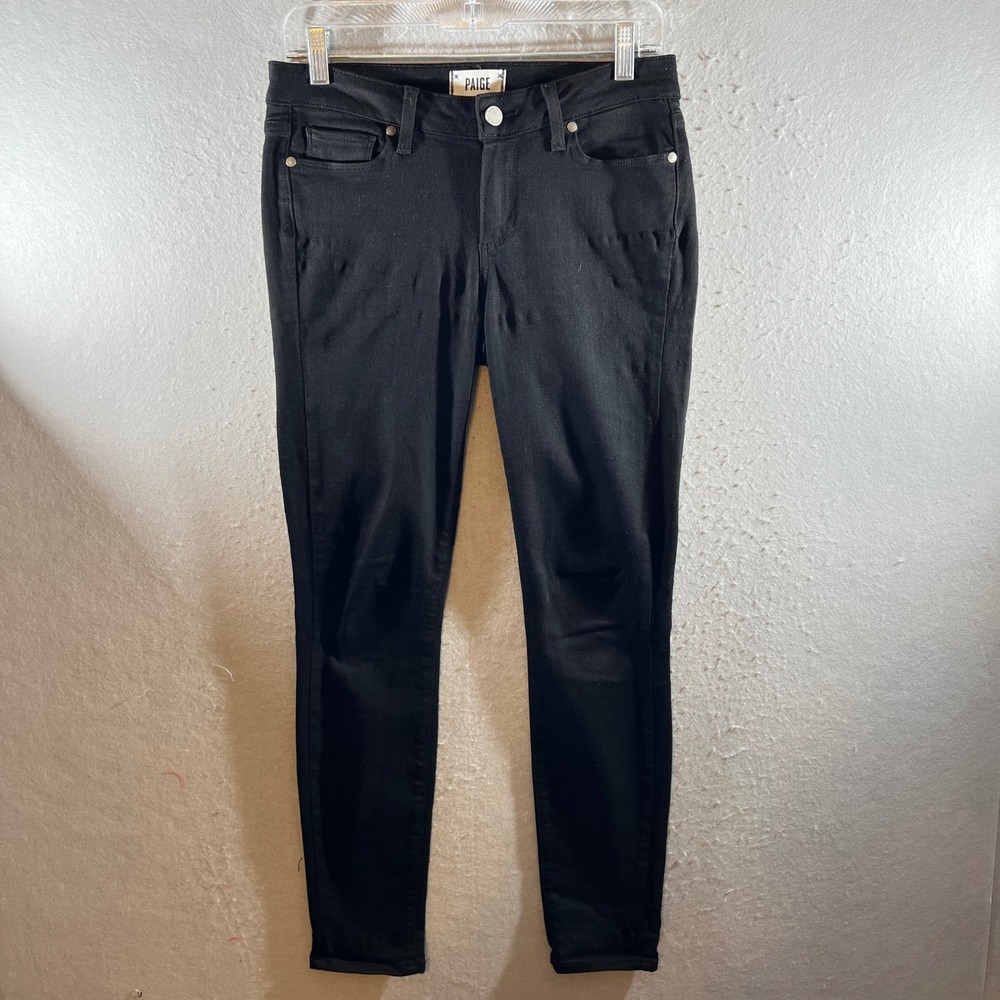 1257 | Paige Verdugo Ultra Skinny Black Denim Jeans Women 28